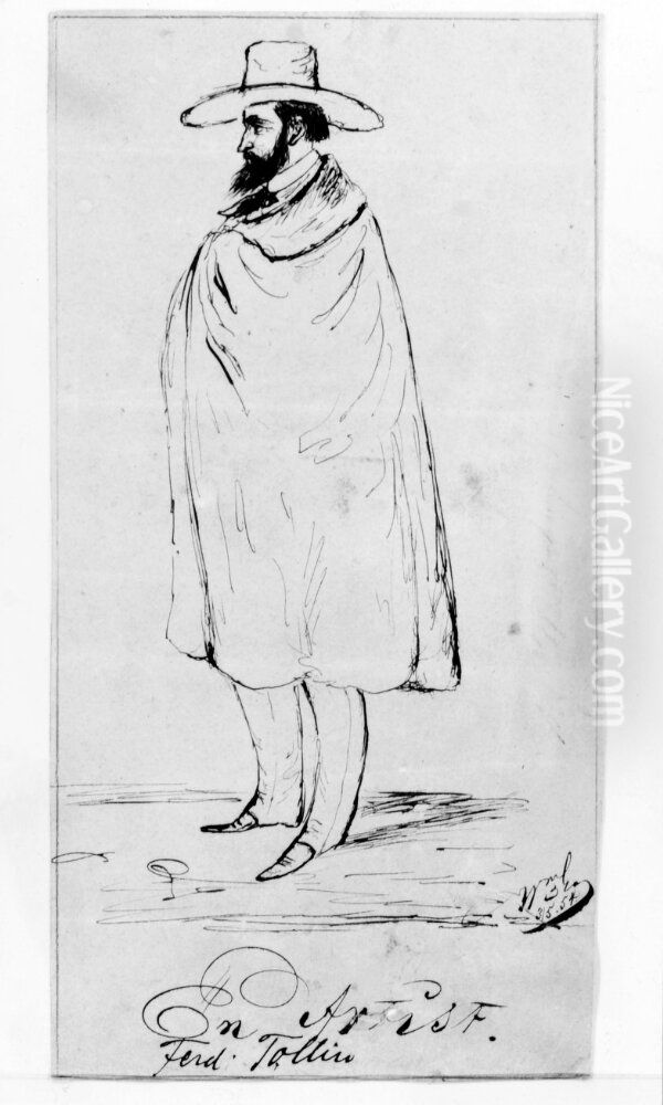 En artist, Ferd Tollin Oil Painting by Alexis Wetterbergh