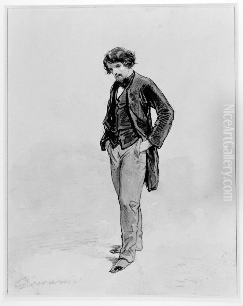 Sjalvportratt Oil Painting by Paul Gavarni