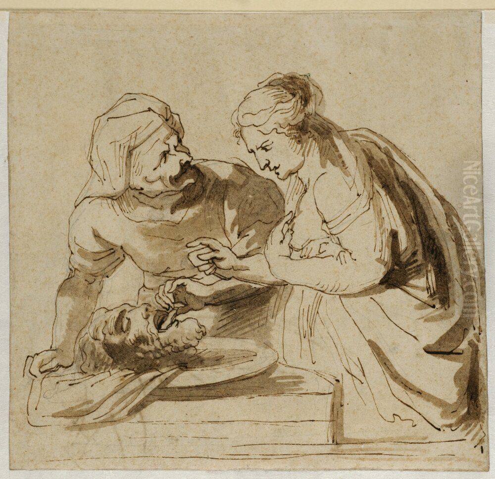 Ixions hjul Oil Painting by Benigne Gagneraux