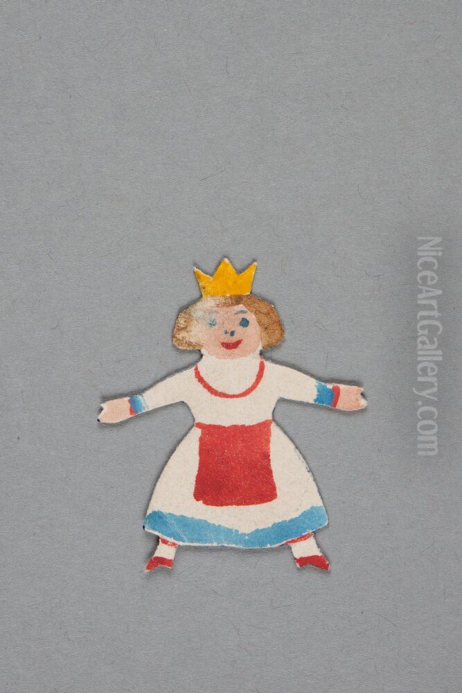 Queen? (one of seven cut-out dolls belonging to 