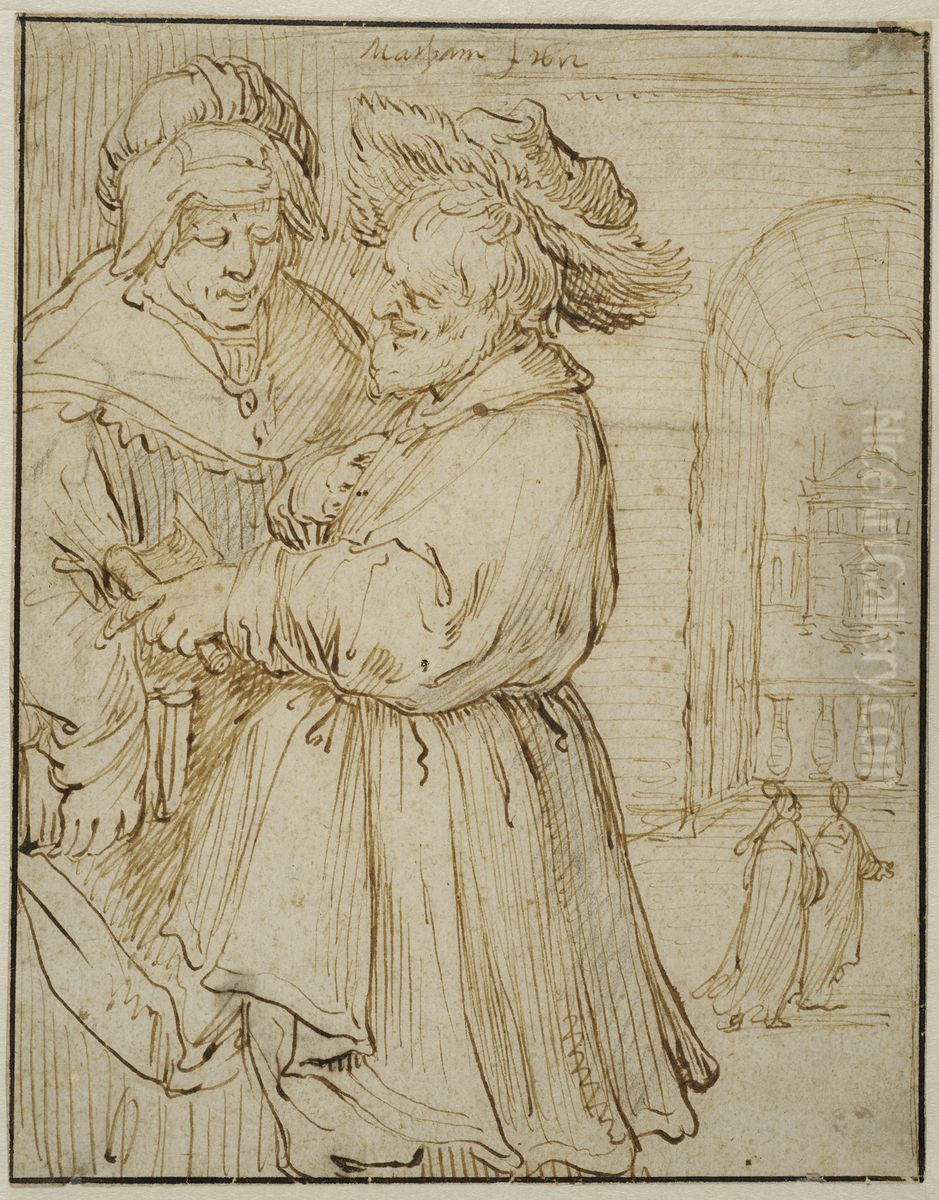 Tva larde Oil Painting by Jacob Matham