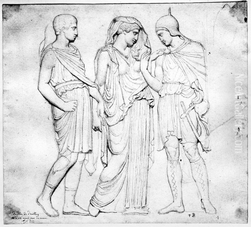 Orfeus, Eurydike och Hermes Oil Painting by Michel Martin Drolling