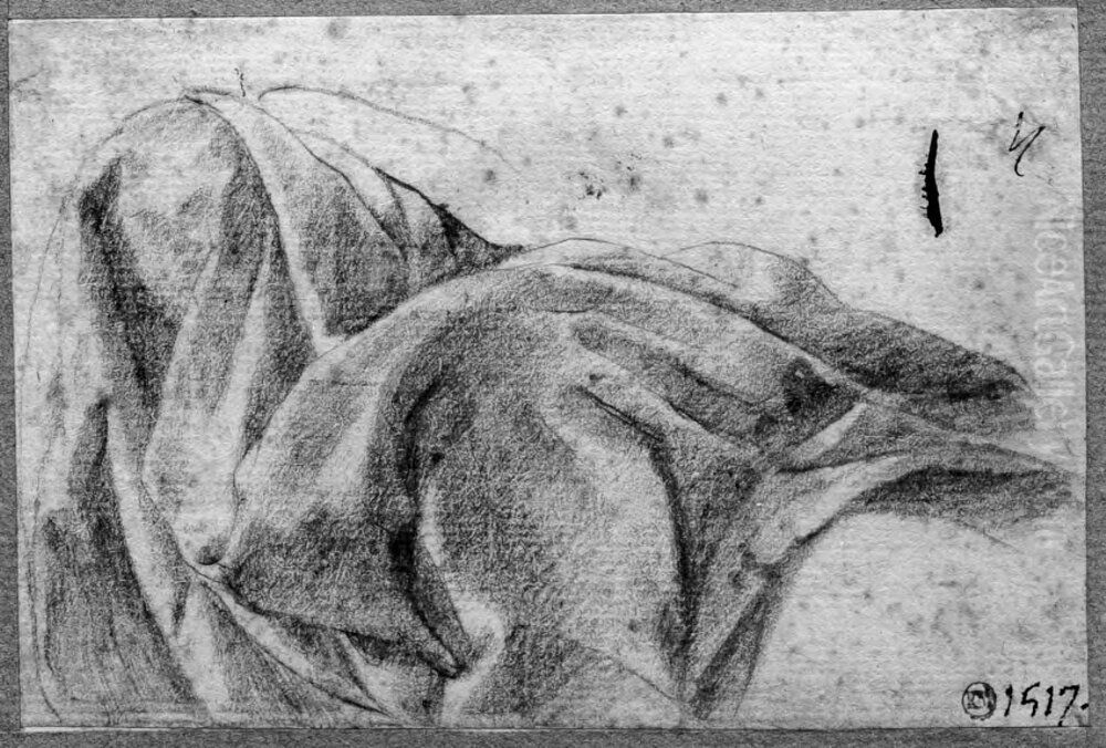 Drapery study (St. Anne) Oil Painting by Battistello Caracciolo