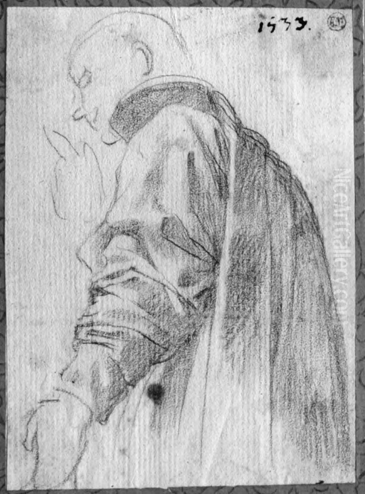 Cleric Oil Painting by Battistello Caracciolo