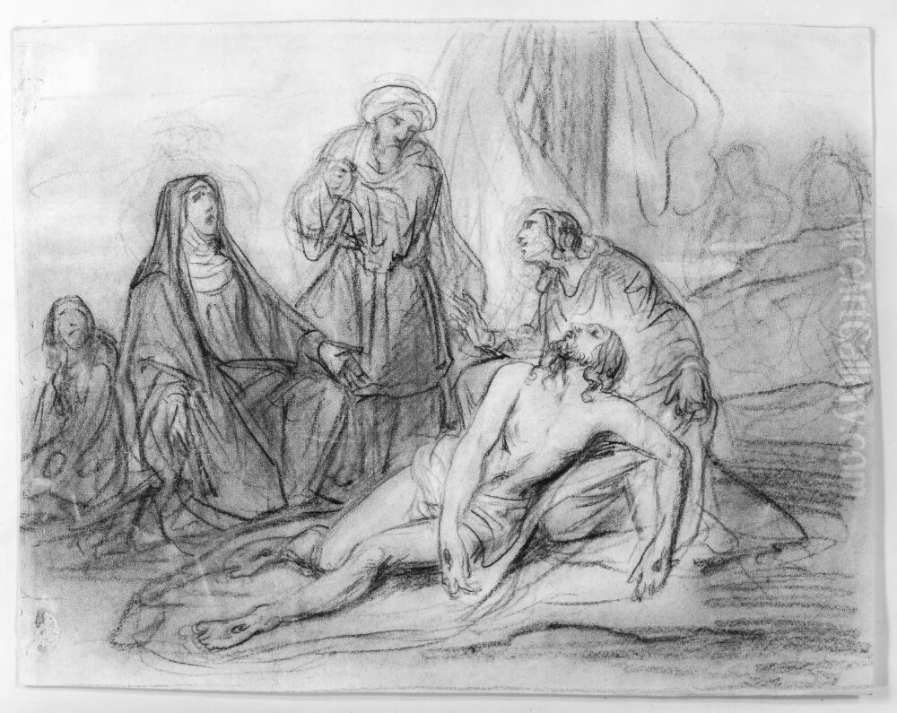 Jesus begrates Oil Painting by Octave Tassaert