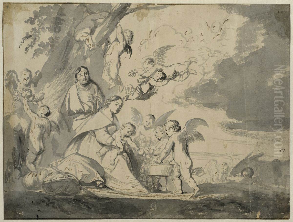 Vila under flykten till Egypten Oil Painting by Pieter de Grebber