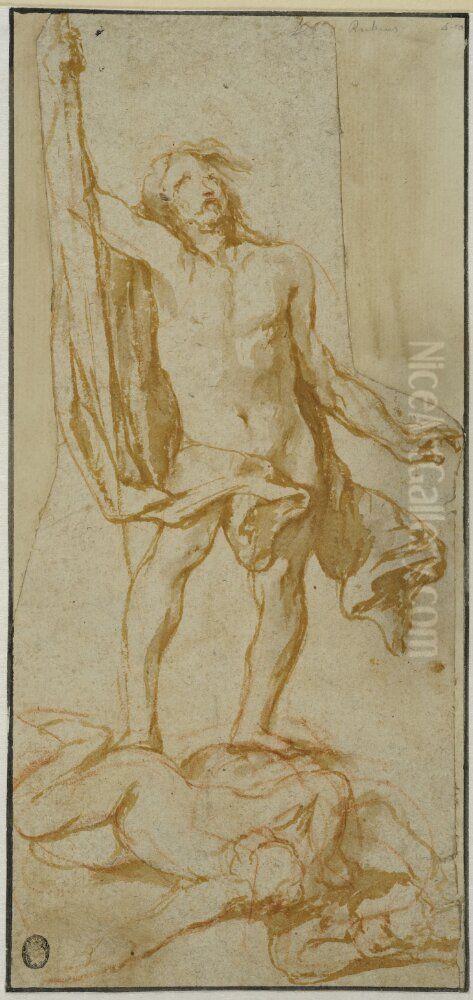 The Resurrected Christ Triumphant Oil Painting by (studio of) Rubens, Peter Paul