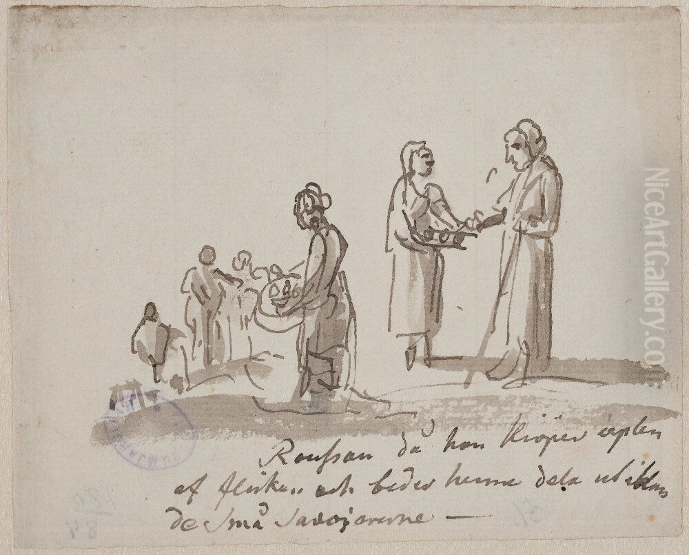 Genrescen Oil Painting by Elias Martin