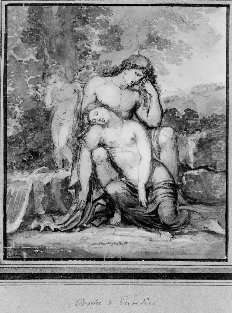 Orpheus och Eurydike Oil Painting by Jonas Akerstrom