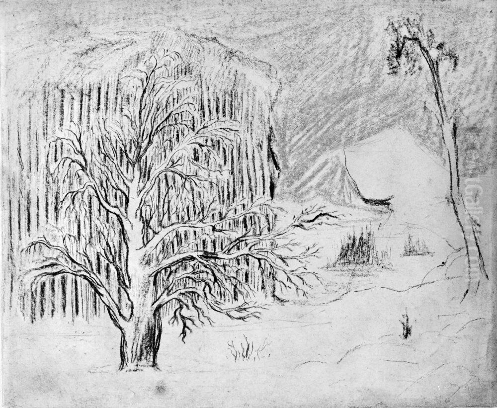 Trad i klippigt landskap Oil Painting by Carl Fredrik Hill