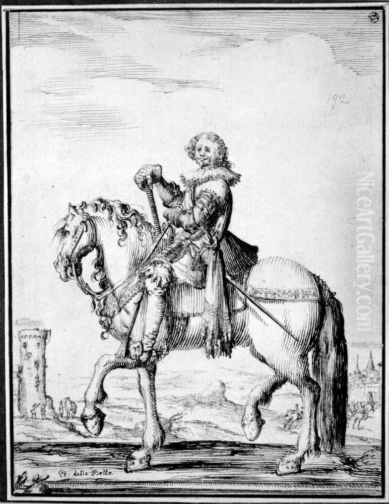 Commander at horse Oil Painting by Stefano della Bella