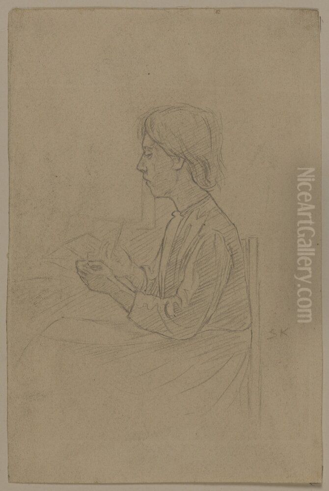 Sittande flicka Oil Painting by Peder Severin Kroyer