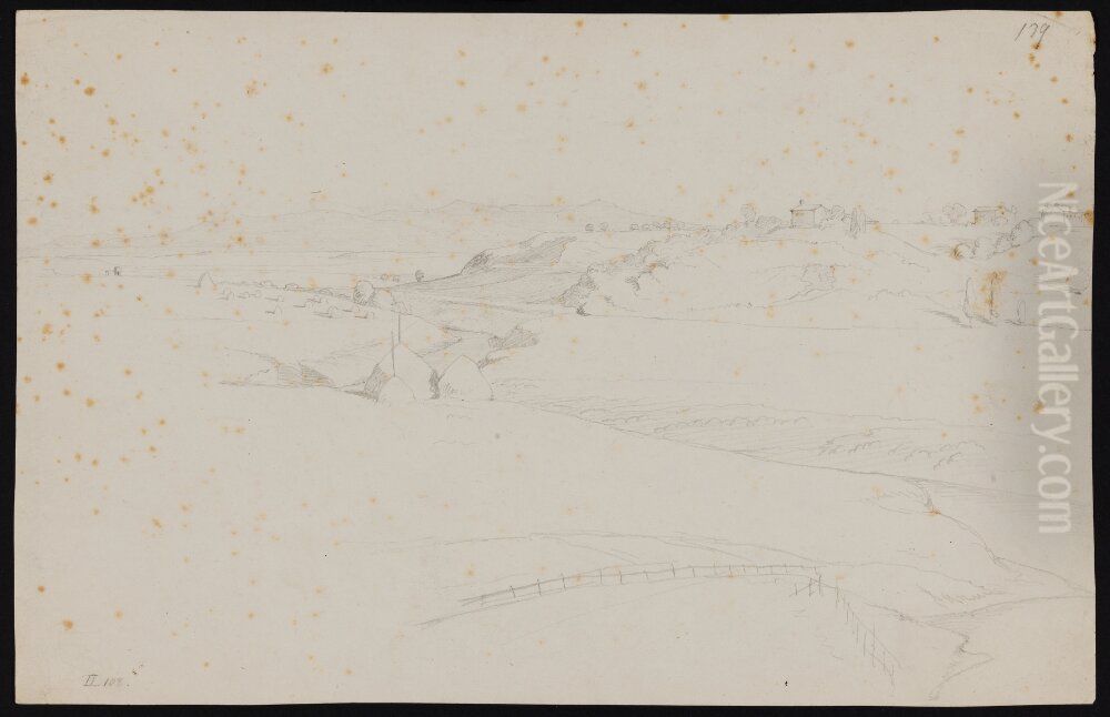 Landscape, Probably Italian Oil Painting by Wilhelm Marstrand