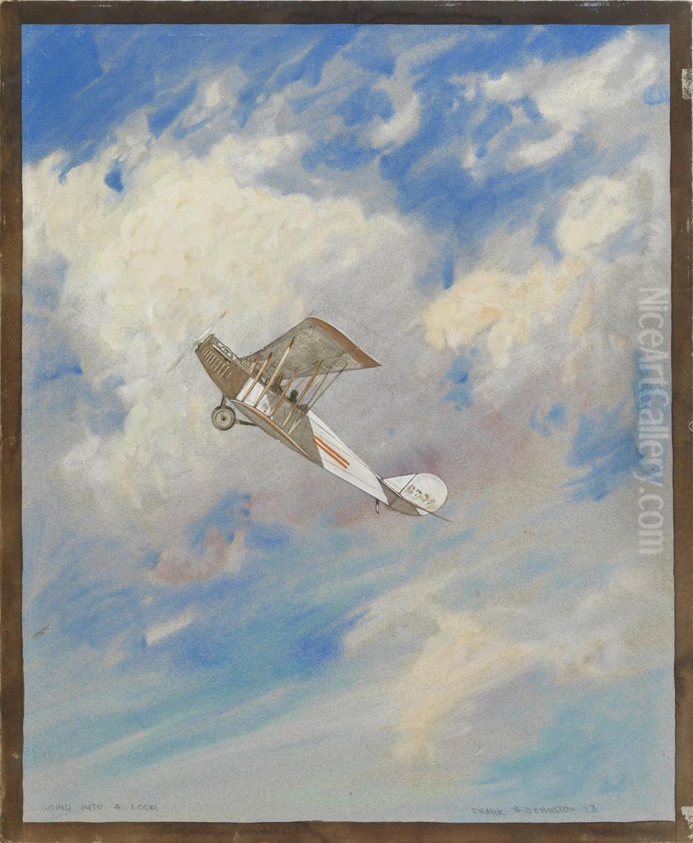 Going into a Loop Oil Painting by Frank Johnston