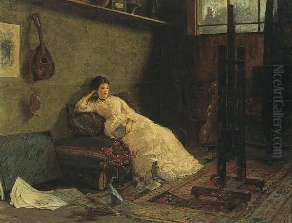 A Corner Of The Studio Oil Painting by Hector Caffieri