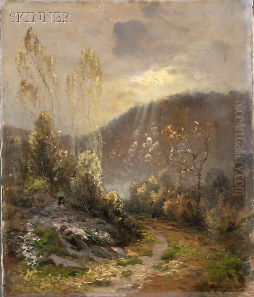 Sun Through The Clouds Oil Painting by Emile Cagniart