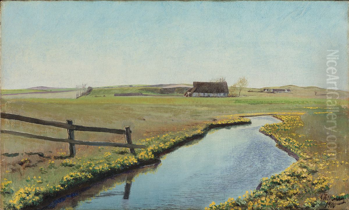 Alob ved forsommertid. Frederiksvaerk Oil Painting by Laurits Andersen Ring