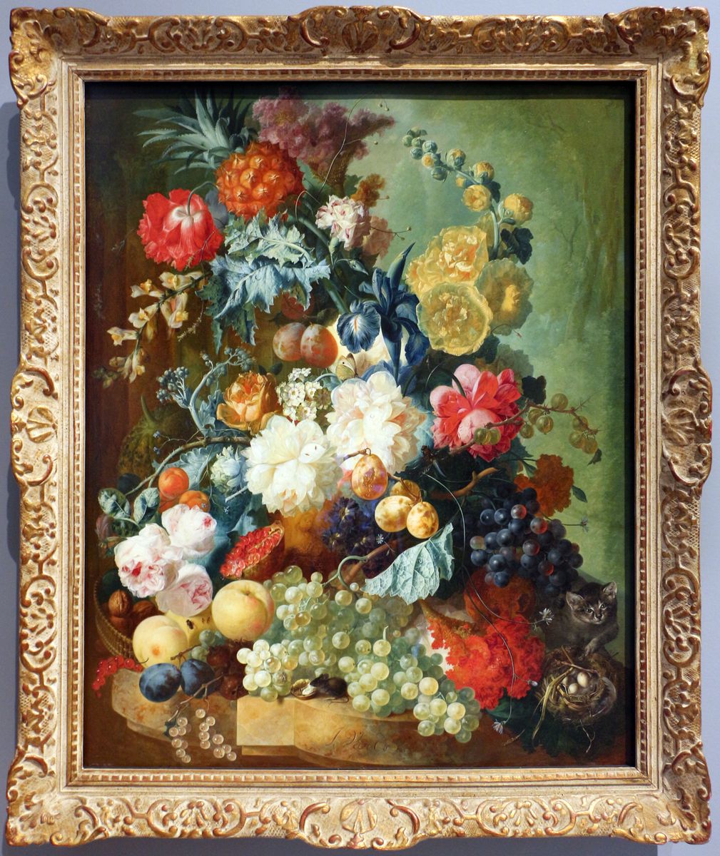 Still Life with Friut and Flowers Oil Painting by Jan van Os