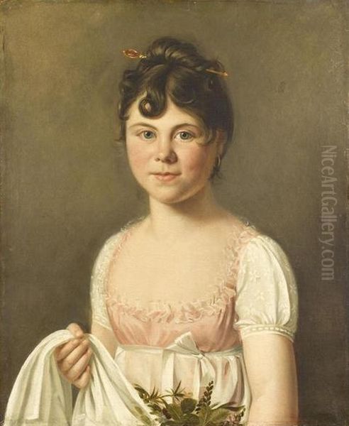 Portrait of the artist's daughter Oil Painting by Martin Drolling