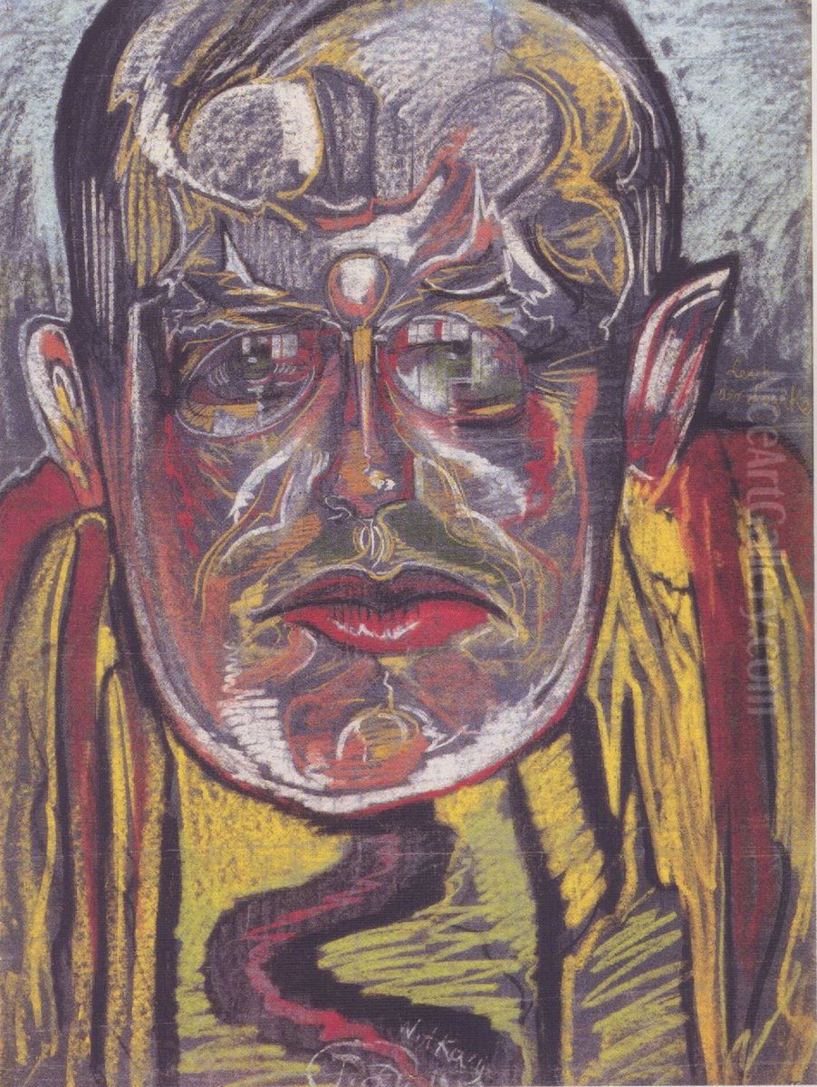 Portrait of Leon Chwistek Oil Painting by Stanislaw Ignacy Witkiewicz (Witkacy)