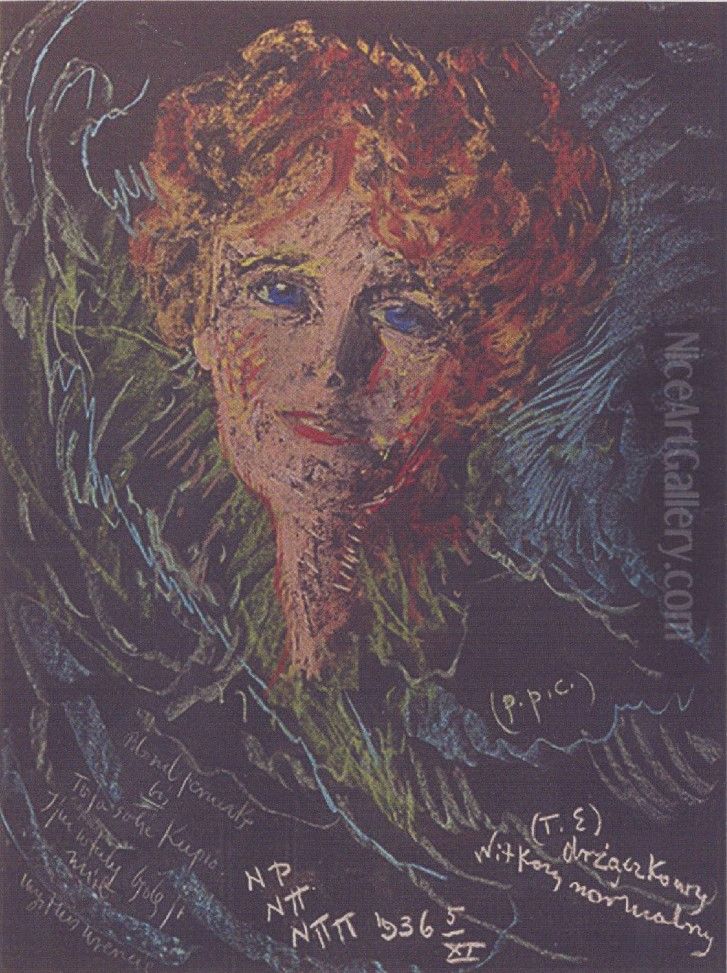 Portret Olgi Wojakowej Oil Painting by Stanislaw Ignacy Witkiewicz (Witkacy)