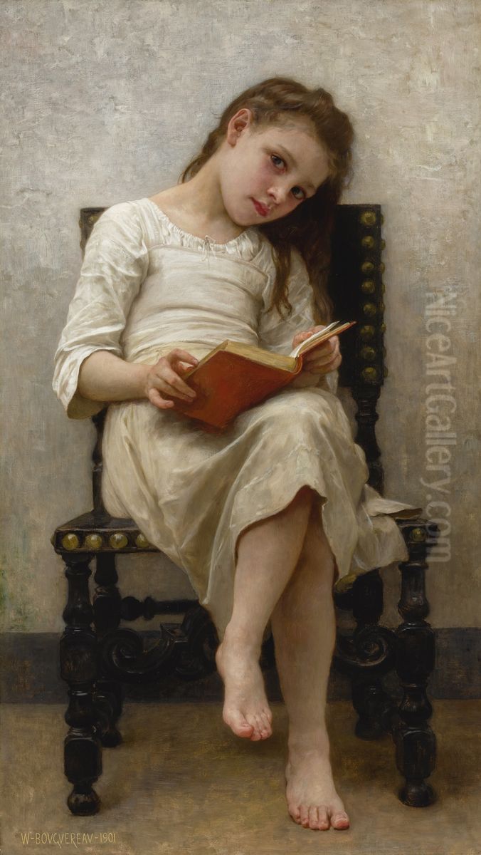 The prize book Oil Painting by William-Adolphe Bouguereau