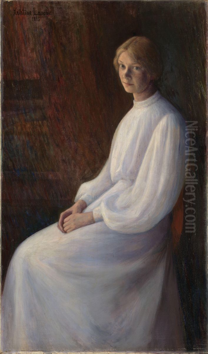 Kunstneren Ragnhild (Lalla) Hvalstad Oil Painting by Kris Torne