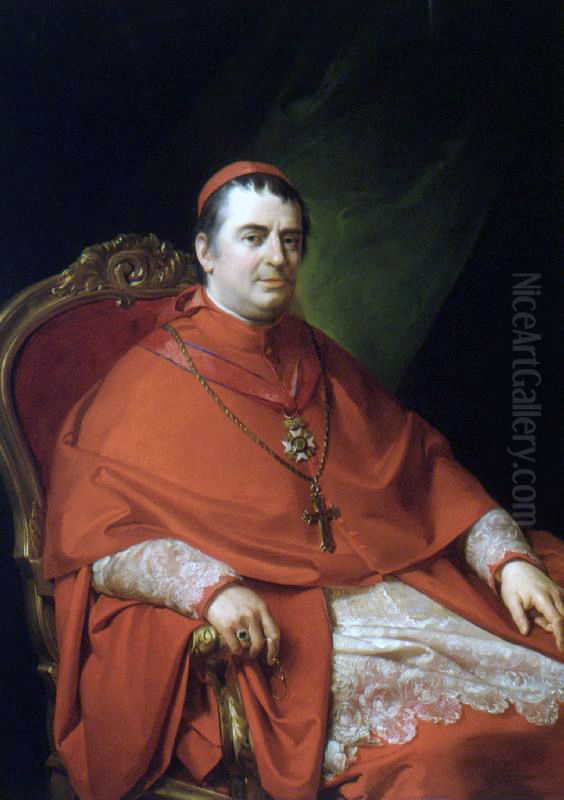 Portrait of cardinal Gabriele Ferretti Oil Painting by Francesco Podesti
