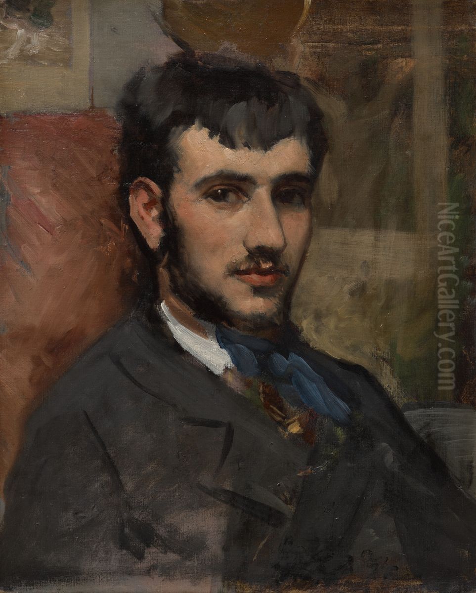 Portrait of Renoir Oil Painting by Frederic Bazille