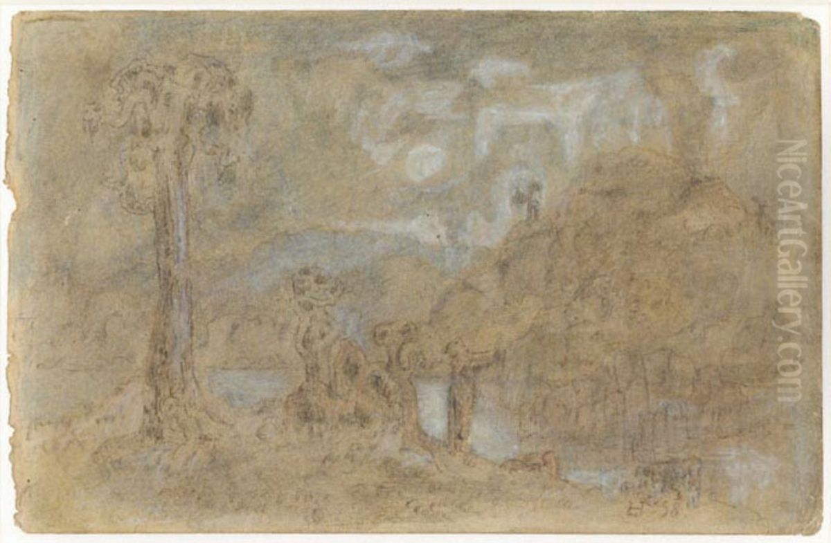 Skog Oil Painting by Lars Hertervig