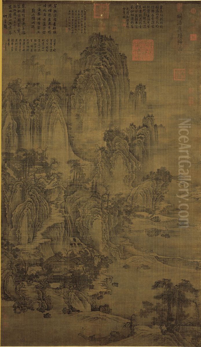 zhong wen (tai wan): kuang lu tu Oil Painting by Jing Hao
