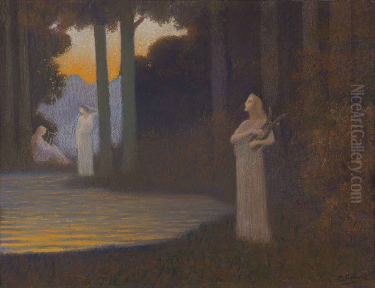 Lyricism in the Forest Oil Painting by Alphonse Osbert
