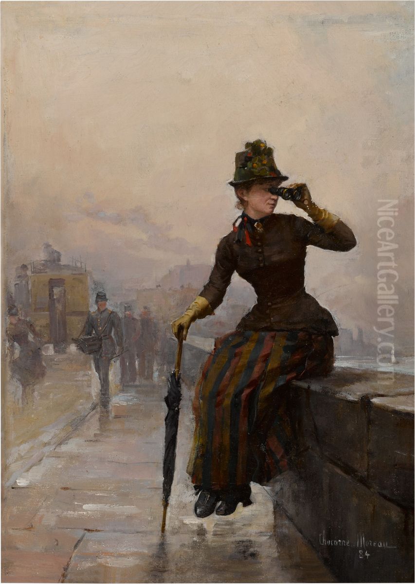 Looking Across the Seine Oil Painting by Paul Chocarne-Moreau