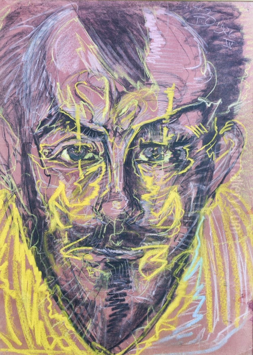 Portrait of Jan Kasprowicz Oil Painting by Stanislaw Ignacy Witkiewicz (Witkacy)