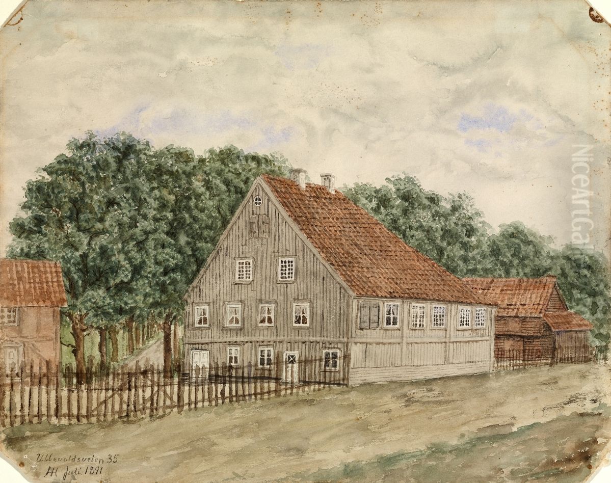 Ullevalsveien nr. 35 Oil Painting by Henrik Laurentius Helliesen