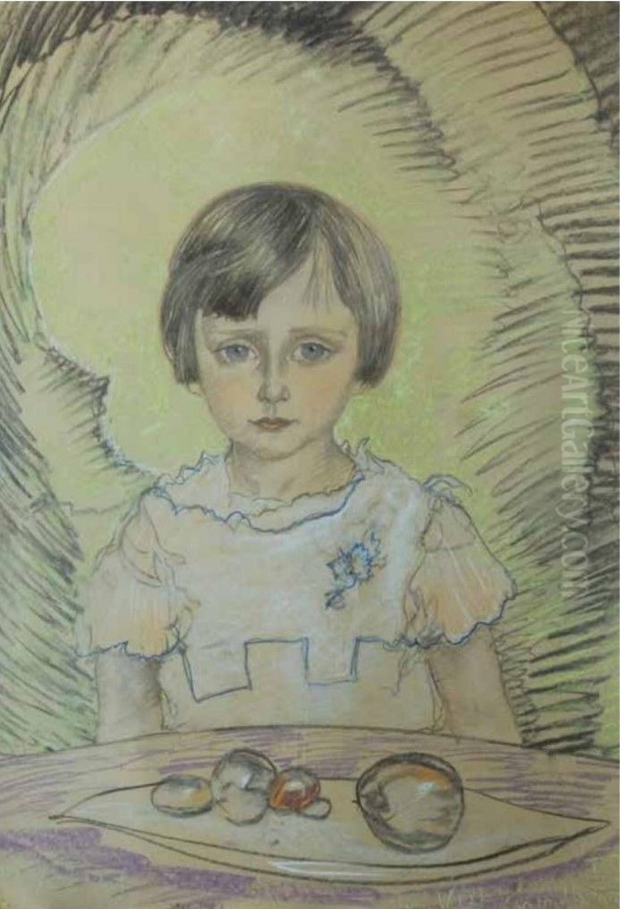 Portrait of Henryka Witkiewicz-Sandomirska Oil Painting by Stanislaw Ignacy Witkiewicz (Witkacy)