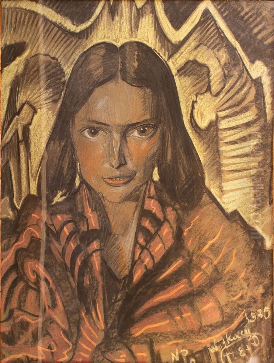 Portret Marii Prufferowej, Matka Boska Piekielna Oil Painting by Stanislaw Ignacy Witkiewicz (Witkacy)