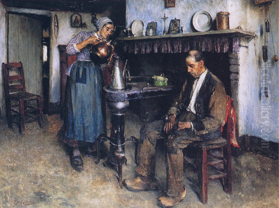 After Work Oil Painting by Evariste Carpentier