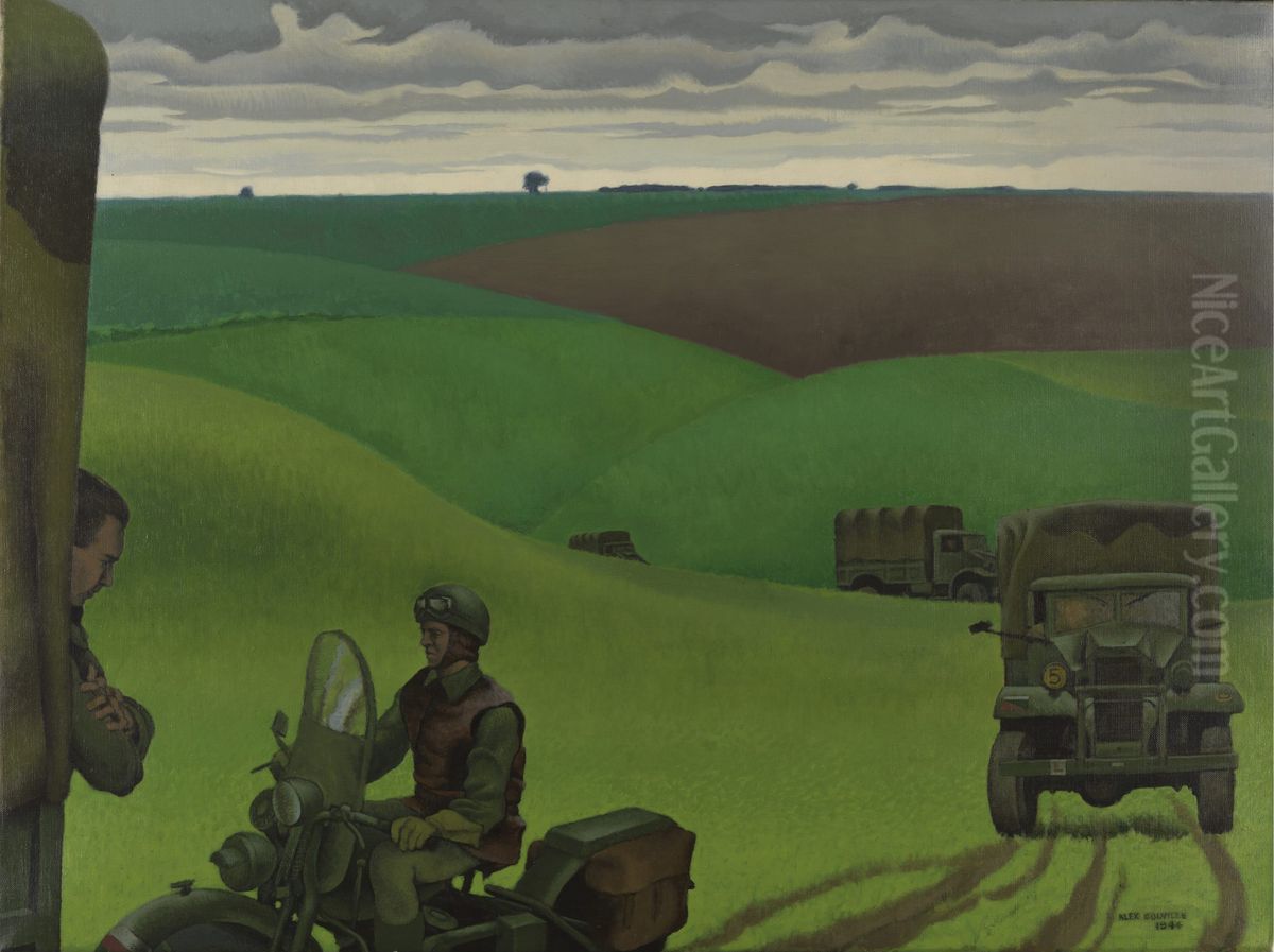 CONVOY IN YORKSHIRE, NO.2 Oil Painting by Alex Colville