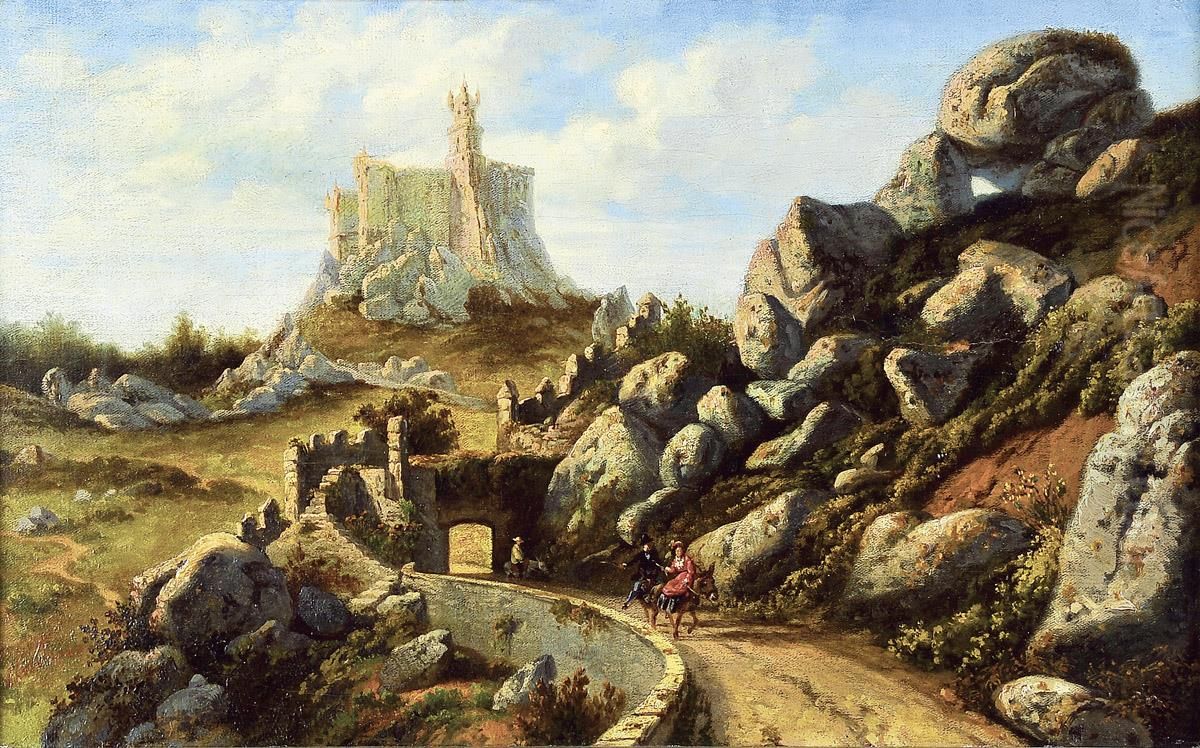 The Road to Pena. Oil Painting by Joao Cristino Da Silva