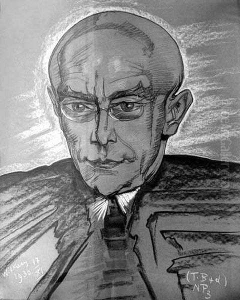 Portrait of Kazimierz Orzechowski Oil Painting by Stanislaw Ignacy Witkiewicz (Witkacy)