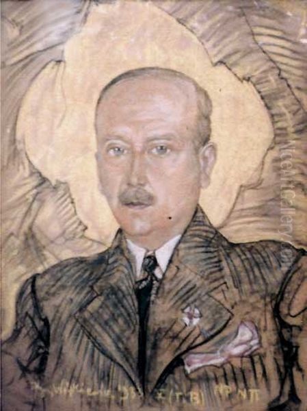 Portrait of Wladyslaw Kubicz Oil Painting by Stanislaw Ignacy Witkiewicz (Witkacy)