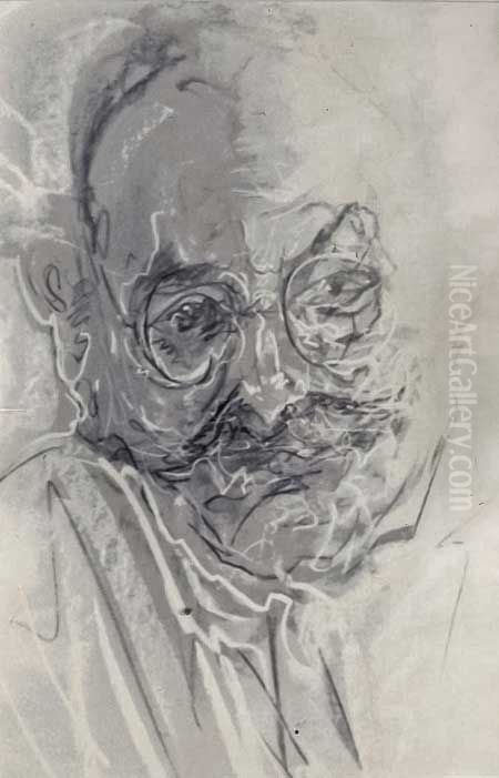 Portret Jozefa Strzebaka Oil Painting by Stanislaw Ignacy Witkiewicz (Witkacy)