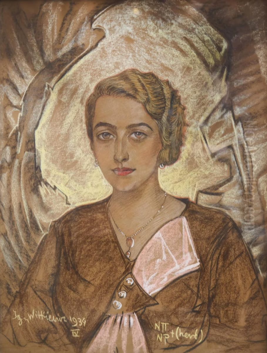 Portrait of Janina Geissler Oil Painting by Stanislaw Ignacy Witkiewicz (Witkacy)