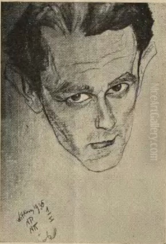 Portrait of Bruno Schulz Oil Painting by Stanislaw Ignacy Witkiewicz (Witkacy)