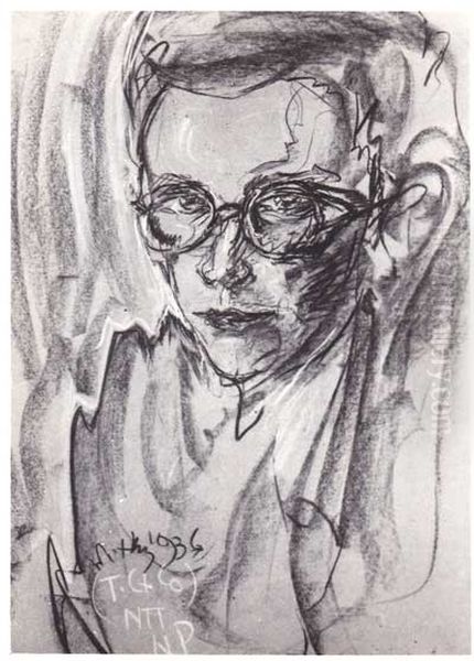 Portret Jerzego Maciaka Oil Painting by Stanislaw Ignacy Witkiewicz (Witkacy)