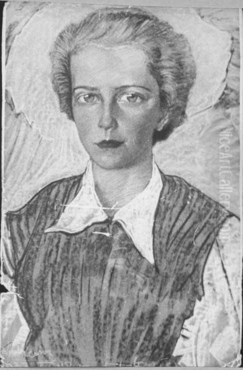 Portrait of Janina Wulkan-Kolber Oil Painting by Stanislaw Ignacy Witkiewicz (Witkacy)