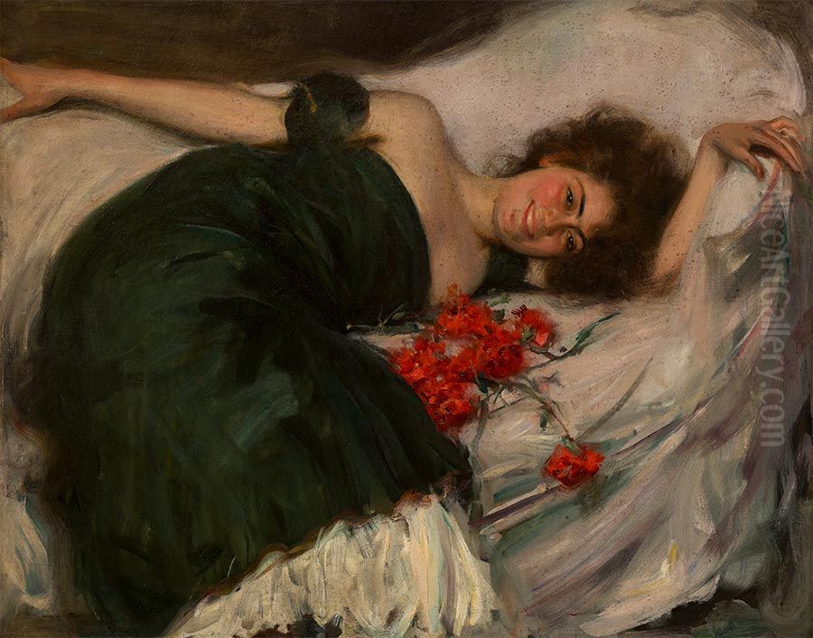 Flora Oil Painting by Ramon Casas