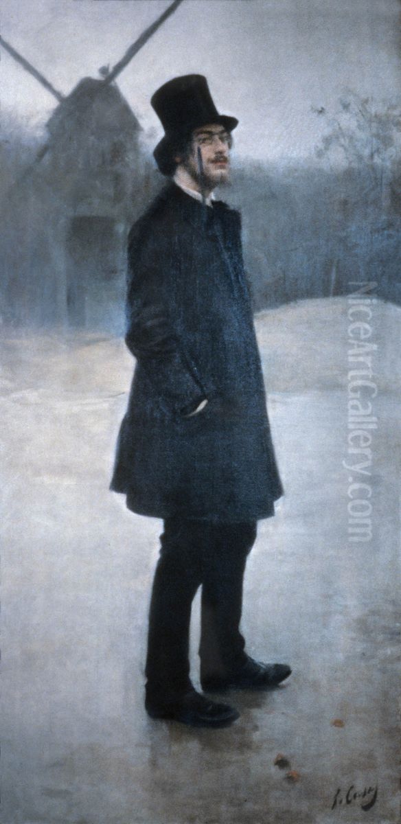 El Bohemio, Poet of Montmartre Oil Painting by Ramon Casas