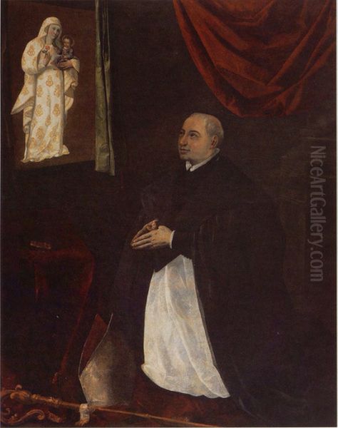 Canonigo Rodrigo de Santaella Oil Painting by Francisco De Zurbaran